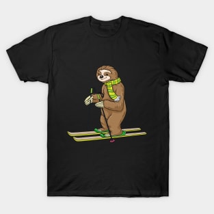 Beautiful sloth as a skier T-Shirt